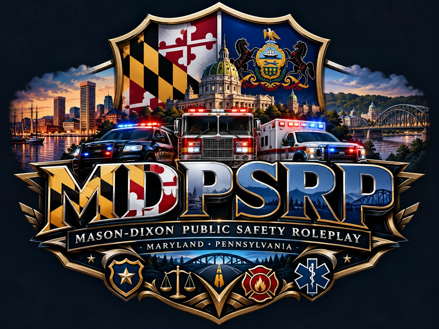 MDPSRP official Maryland and Pennsylvania crest