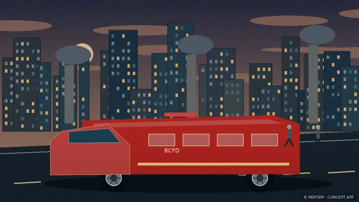 Fictional concept artwork for Baltimore City Fire Department