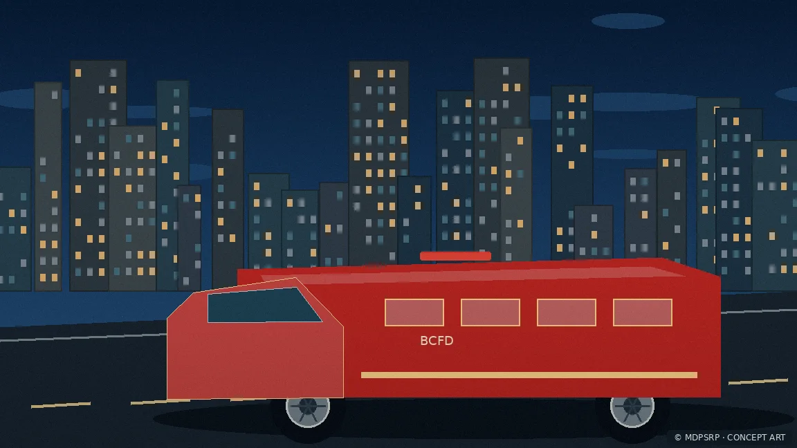 Fictional concept artwork for Baltimore City Fire Department