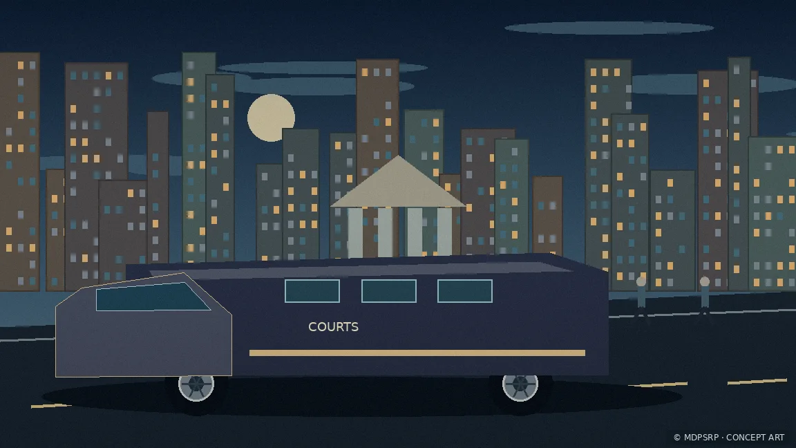 Fictional concept artwork for MDPSRP Courts & Judicial Services