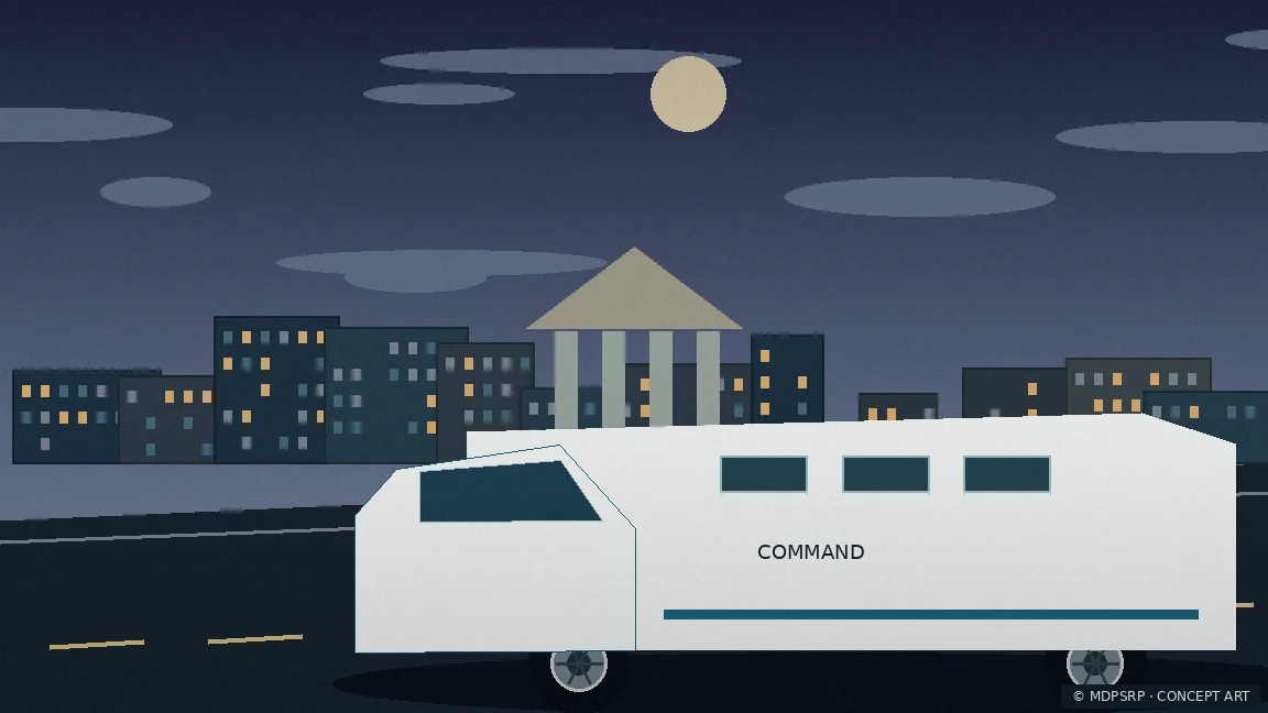 Fictional concept artwork for MDPSRP Communications & Dispatch