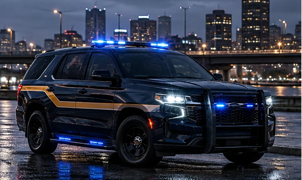 Concept illustration of a police patrol vehicle